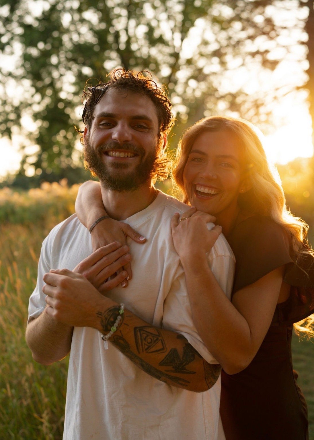 Jocelynn and Payden at golden hour